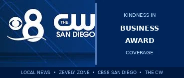 CBS 8 San Diego and The CW - Zevely Zone - Kindness in Business Award Coverage - VIP Cleaners San Diego
