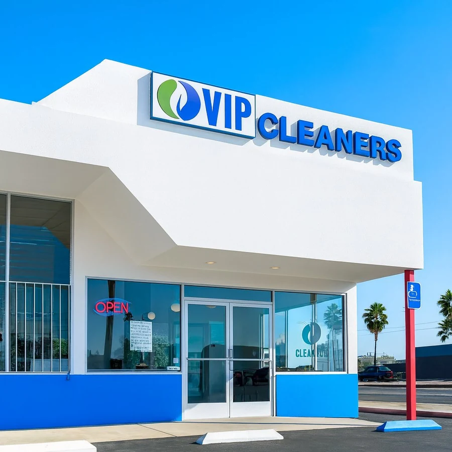 VIP Cleaners and Laundry storefront at 855 Morena Blvd San Diego CA — Award Winning Dry Cleaner