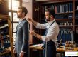 tailor measuring a suit jacket - clothing alterations san diego