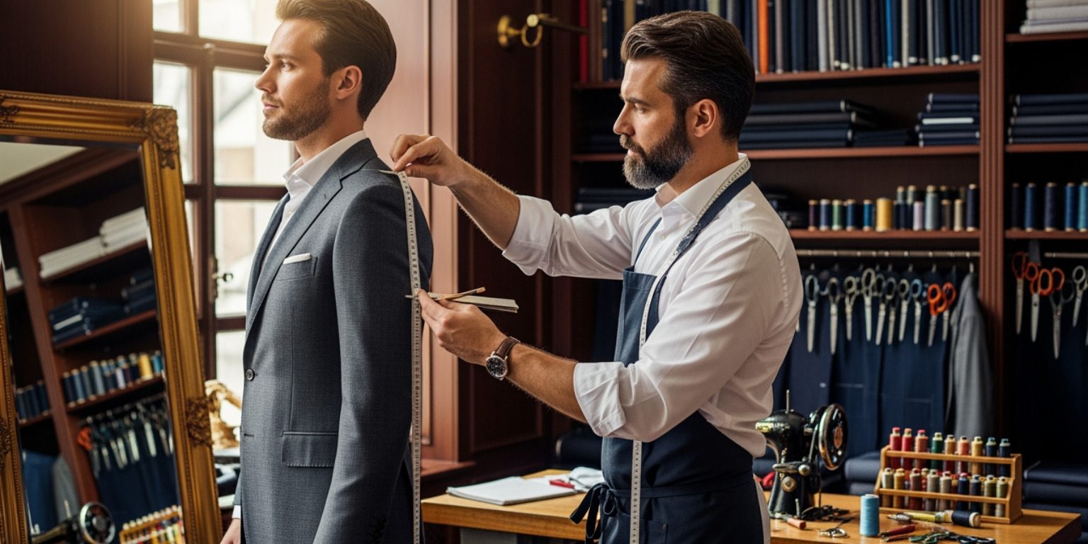 from-hem-to-seam-your-guide-to-expert-alterations-in-san-diego-image tailor measuring a suit jacket - clothing alterations san diego